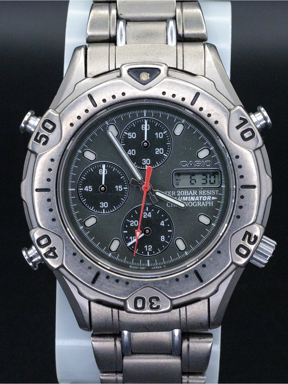 Casio Marlin Rare MD-812 Vintage 40mm Titanium JDM Import Chronograph